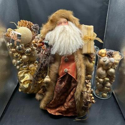 BP406 Vintage Old World Father Christmas Tree Topper And Decor 