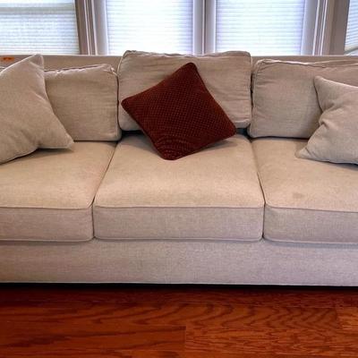 BP421 Ethan Allen Light Gray/White Sofa #1
