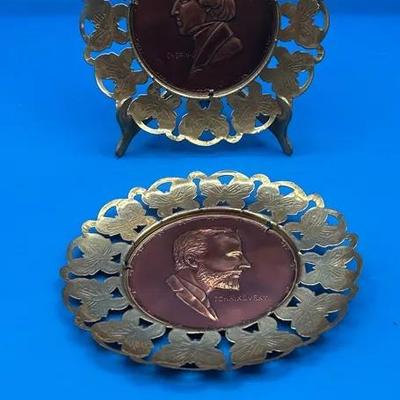 BP492 Chopin And Tchaikovsky Brass And Copper Plaques 