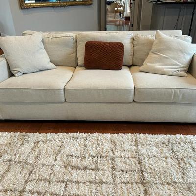 BP437 Ethan Allen Light Gray/White Sofa #2
