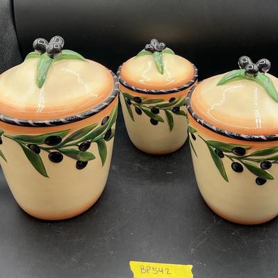 BP542 Clay Art Oliva Rustica Ceramic Canister Set