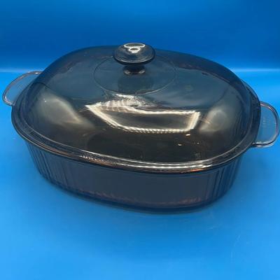 BP588 Corning Ware amber glass Oval Roaster