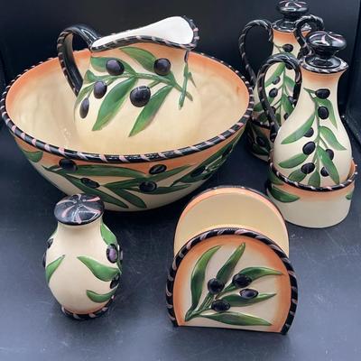 BP537 Clay Art Oliva Rustica Salad Set