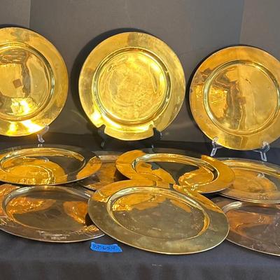 BP654 12” Brass Chargers (11)- Indian Origin Style 651 