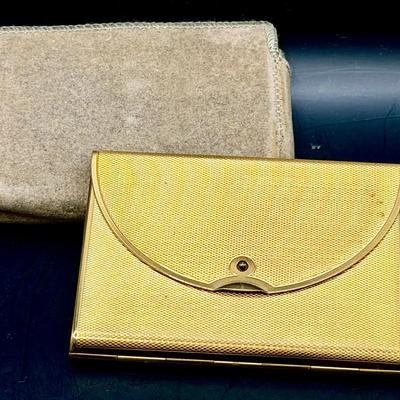 vintage Coty gold-tone envelope-style powder compac