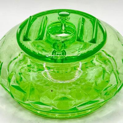 Uranium Glass Art Deco Pot