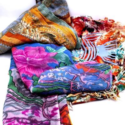 (3) Various Sized Colorful Tapestries 