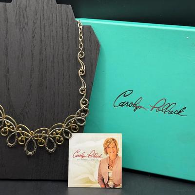 Carolyn Pollack Sterling Silver & Brass Statement Necklace