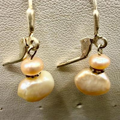 14KT Gold & Pink Pearl Earrings