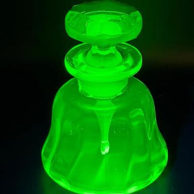 Uranium Glass Perfume Bottle With Dauber 