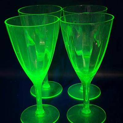 (4) Uranium Glass Optic Glasses 