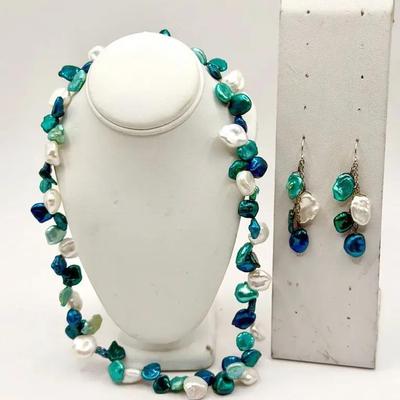 Sterling Silver Clasped Pearl Jewelry — Necklace & Earrings