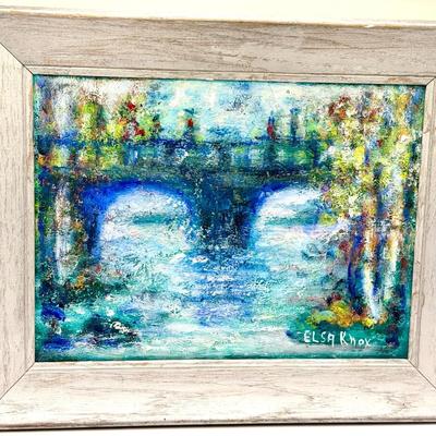 Signed Elsa Knox Bridge Painting 