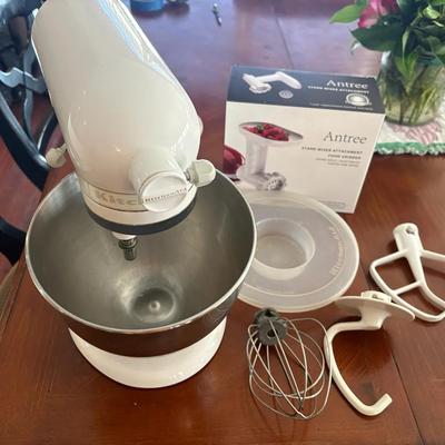 KitchenAid 5-Quart Stand Mixer – White – Includes Attachments