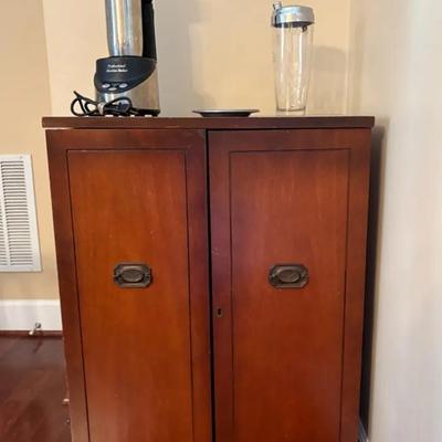 Two-Door Bar Buffet Cabinet with Glassware and Bar Décor