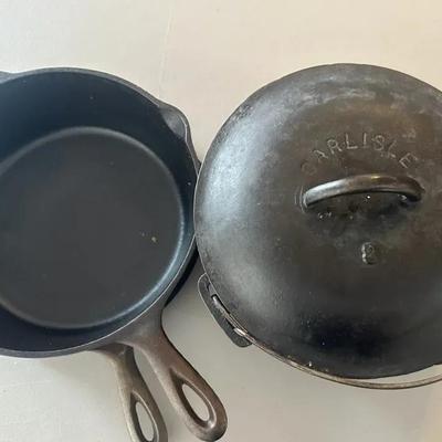 Carlisle Cast Iron Dutch Oven And Deep Pan With Lid