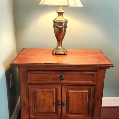 Nightstand With Pair Of Lamps