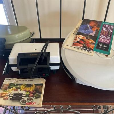 Salton Sandwich Maker, Foreman Indoor Grill And Egg Pans 