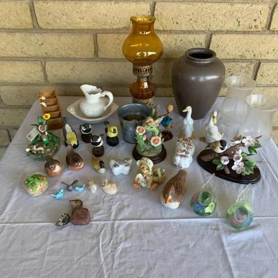 Lot Of Miscellaneous Bird Figurines And Other Shelf Nick Nacks 