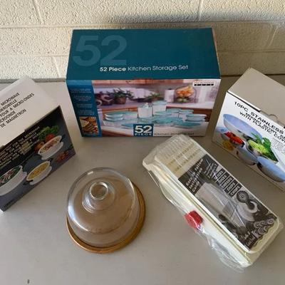 Kitchen Storage Set, Microwave Cooking Pot, Mixing Bowls AndFood Processor,Glass Fruit Serving Plate