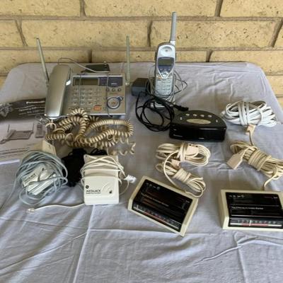 Lot Of Old Panasonic Phones And Misc Phone Jacks And Chords