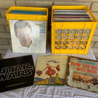 2 Crates Of Miscellaneous Vinyl Records 