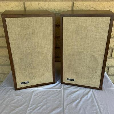 Pair Of Vintage Advent 20” Tall Speakers Not Tested 