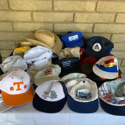 Lot Of Misc Vintage Men’s Hats Snap backs Sun Hats 