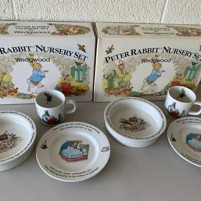 Peter Rabbit Nursery Set By Wedgwood, Three Piece Set Mug, Plate And Porringer 