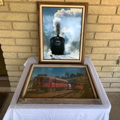 Lot Of 2 Framed Train Photographs 