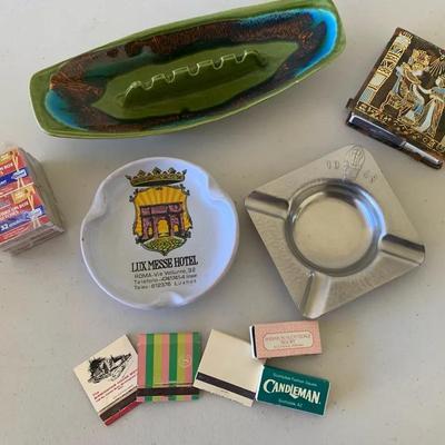 Vintage Ashtrays And Matches
