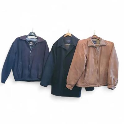 DC135 Men's Wool and Suede Dress Coats Size M