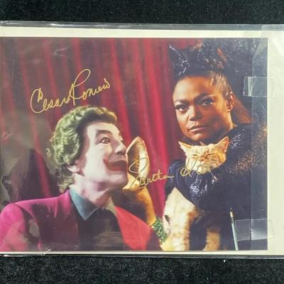 Caesar Romero and Eartha Kitt Autographed Photos