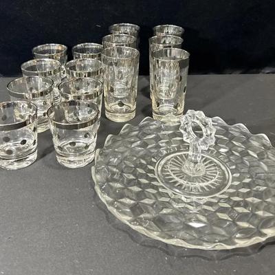 Vintage Polkadot Glass Set