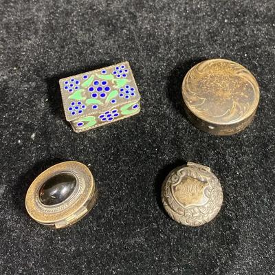 Vintage Sterling Pill Containers 