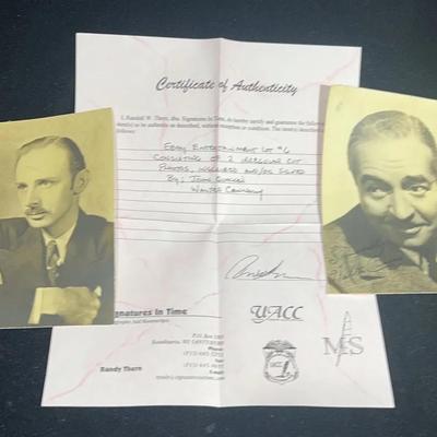 John Quicken And Walter Connolly Signed Photos