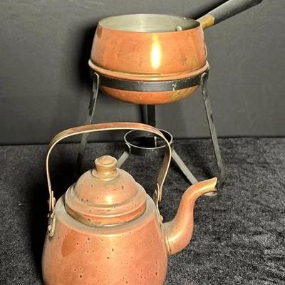 Vintage Copper Teapot and Hot Pot