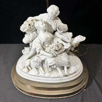 Vintage Giuseppe Armani “The Grape Eaters” Bisque Porcelain Lamp Base