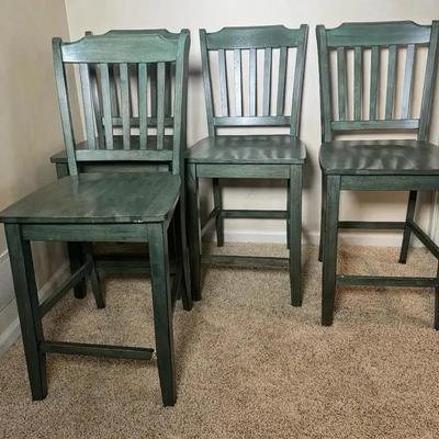Four Green Kitchen Chairs