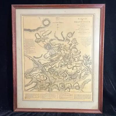 Framed Map of the Brandywine Battlefield