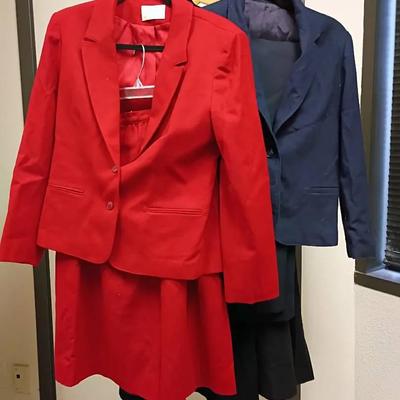 Red Wool Pendleton Suit/Giorgio Sant Angelo Wool Skirt SZ14

