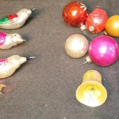 Delicate Holiday Ornaments-Vintage 