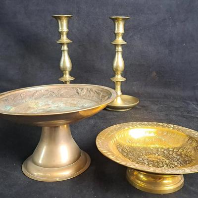 Candlesticks & Other Brass Decor 
