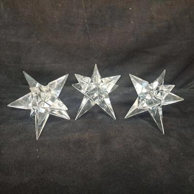 Rosenthal Kosta Stern Crystal Star Candle Holders