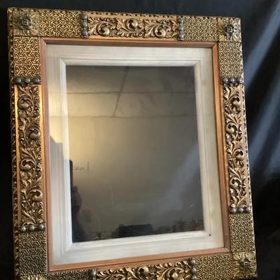Late 19th–Early 20th Century Ornate Gilt Wood Framed Wall Mirror