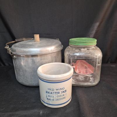 Red Wing Stoneware Beater Jar & Hoosier-Style General Store Jar  