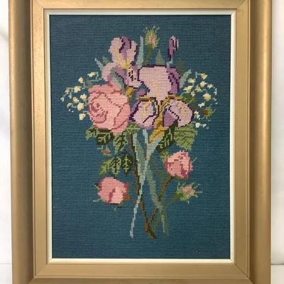 Framed Needlework-Floral 
