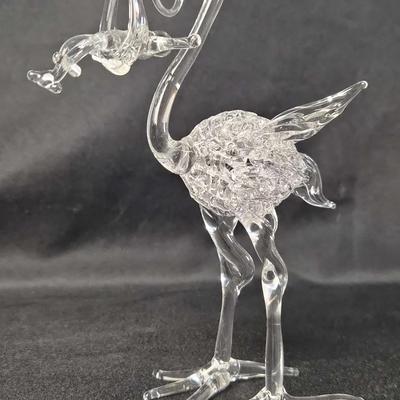 Glass Stork w/Baby
