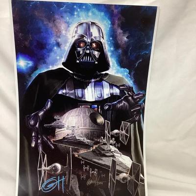 Greg Horn Signed Limited Lithograph Featuring Darth Vader. 
