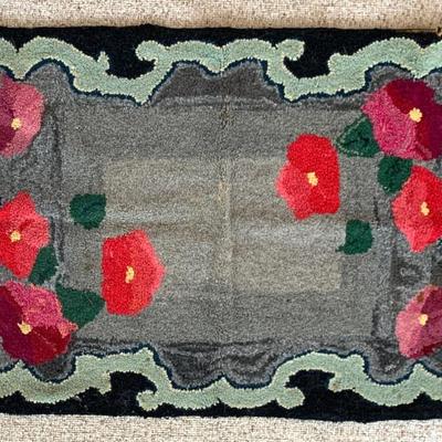 Sale Photo Thumbnail #33: Hooked rug, 24 x 36”